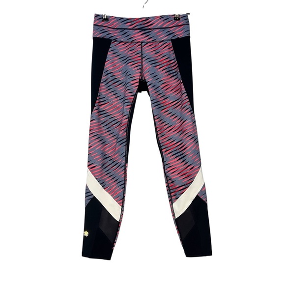 Women’s Athleta Electra Sonar 7/8 Tight Blue and Pink Mesh Calf Leggings Small - Picture 2 of 10